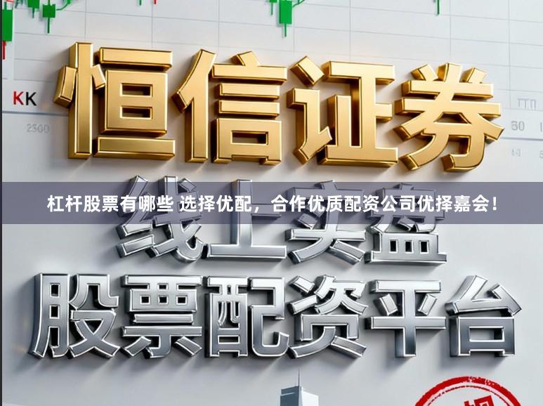 杠杆股票有哪些 选择优配，合作优质配资公司优择嘉会！